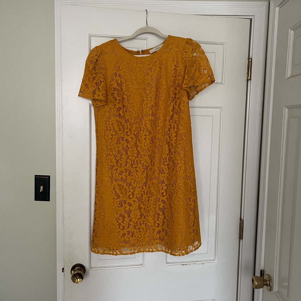 Mustard lace dress